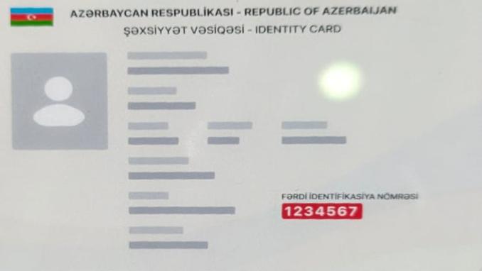 Yeni şəxsiyyət vəsiqəsi - FIN yerində